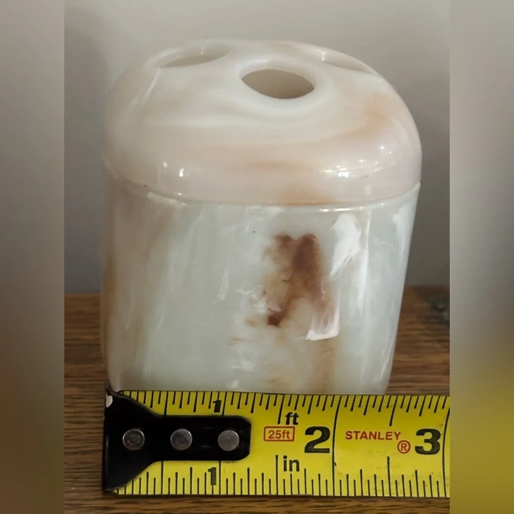 Vintage 80s Celluloid Toothbrush Holder